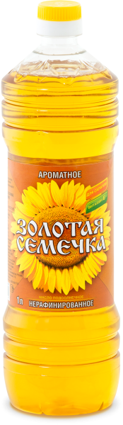 Масло подсолнечное нерафинированное Золотая Семечка 1л 1/15