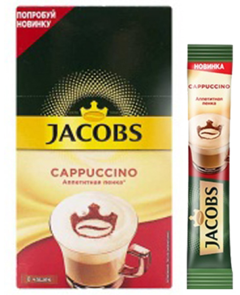 Кофе растворимый Jacobs 3 in 1 CAPPUCCINO 8x14.4г 1/10