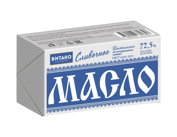Масло "Крестьянское" 72,5% 180гр ТМ "Витако" 1/20